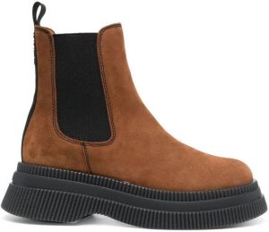 GANNI chunky-sole chelsea boots Brown
