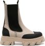 GANNI Cleated faux-leather chelsea boots Neutrals - Thumbnail 1