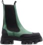 GANNI colour-block leather ankle boots Green - Thumbnail 1