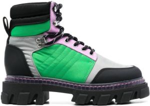 GANNI colourblock hiking boots Black