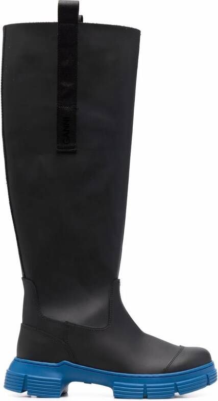 GANNI Country recycled-rubber boots Black