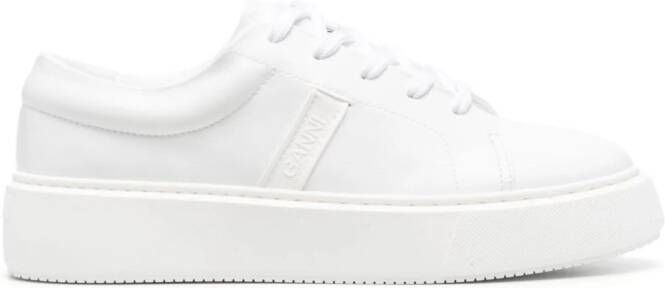 GANNI Court faux-leather sneakers White