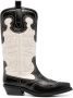 GANNI embroidered leather western boots Neutrals - Thumbnail 1