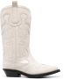 GANNI 40mm embroidered mid-calf western boots White - Thumbnail 1