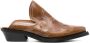 GANNI Embroidered Western 40mm leather mules Brown - Thumbnail 1