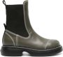 GANNI Everyday leather Chelsea boots Green - Thumbnail 1