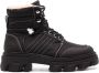 GANNI faux-shearling-lined hiking boots Black - Thumbnail 1