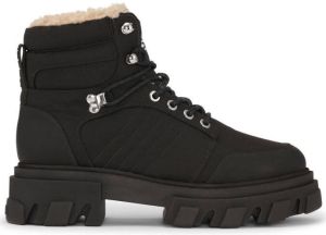 GANNI lace-up hiking boots Black