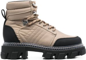 GANNI lace-up hiking boots Neutrals