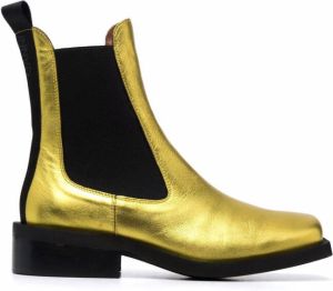 GANNI metallic Chelsea boots Yellow
