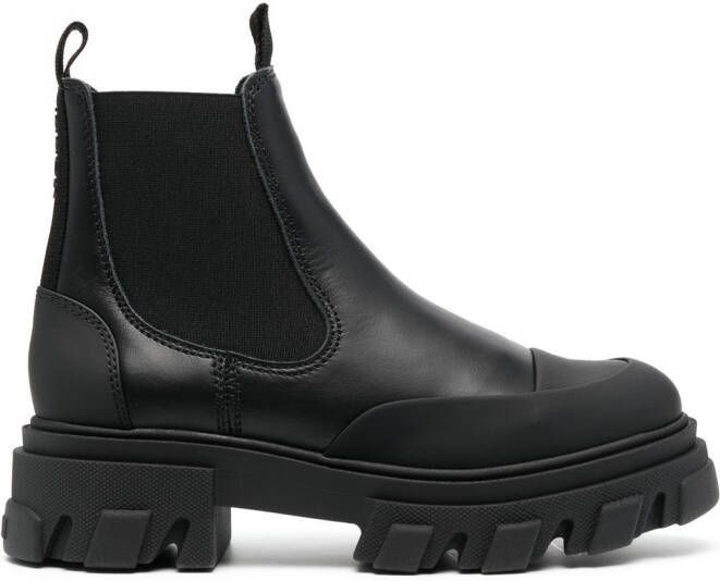 GANNI rear-logo chelsea boots Black