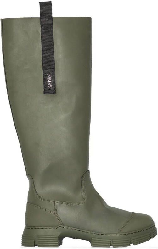 GANNI recycled rubber mid-calf boots Green