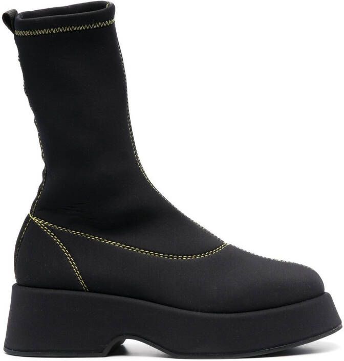GANNI Retro Flatform ankle boots Black