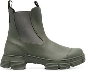 GANNI rubber Chelsea boots Green