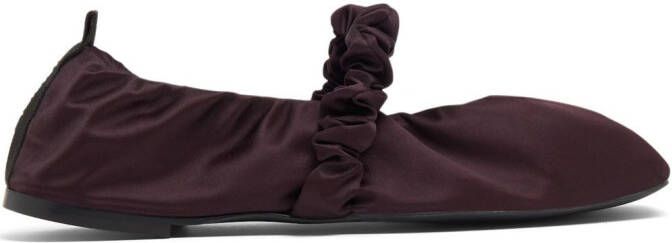 GANNI Scrunchie ballerina shoes Purple