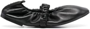 GANNI ruched ballerina shoes Black
