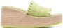 GANNI Smock espadrille wedge sandals Green - Thumbnail 1