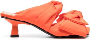 GANNI Soft Bow kitten-heel sandals Orange