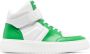 GANNI Sporty high-top leather sneakers Green - Thumbnail 1