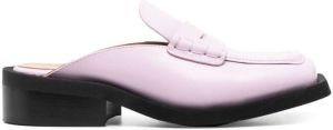 GANNI square-toe backless loafers Purple