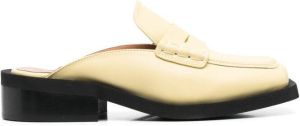 GANNI square-toe backless loafers Yellow