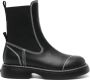 GANNI topstitched leather Chelsea boots Black - Thumbnail 1
