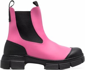 GANNI two-tone recycled rubber ankle boots Pink