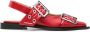 GANNI Wide Welt buckled ballerina shoes Red - Thumbnail 1