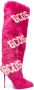 Gcds 110mm logo-print knee-length boots Pink - Thumbnail 1