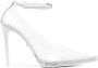 GCDS 125mm crystal-embellished leather pumps White - Thumbnail 1