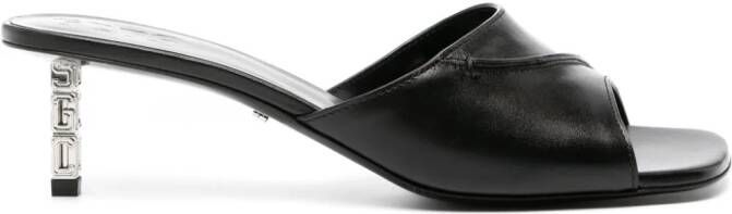 Gcds 60mm logo-heel leather mules Black