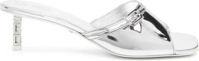 Gcds 60mm mirrored leather mules Silver