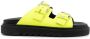 GCDS buckle-strap leather slides Yellow - Thumbnail 1