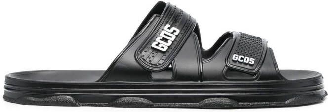 Gcds logo-detail open-toe slides Black