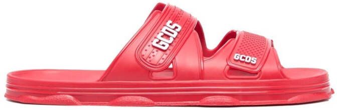 Gcds logo-detail open-toe slides Red