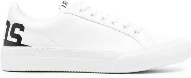 Gcds logo-print leather sneakers White