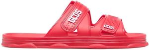 Gcds logo print touch-strap sliders Red