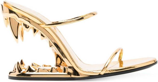 Gcds metallic 105mm heeled sandals Gold