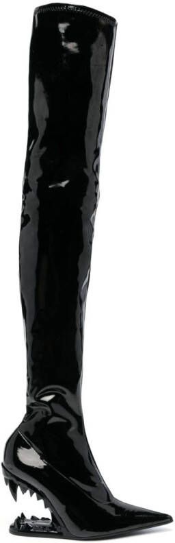 GCDS Morso 105mm leather boots Black