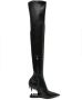Gcds Morso 110mm leather knee-length boots Black - Thumbnail 1