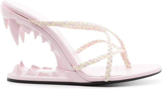 Gcds Morso 110mm leather thong sandals Pink