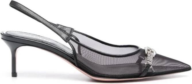 Gedebe 50mm crystal-embellished slingback sandals Black