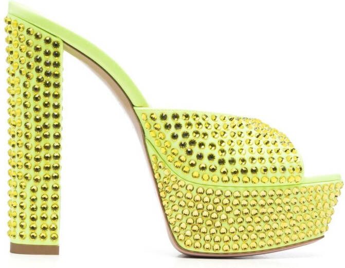 Gedebe crystal-embellished 150mm sandals Yellow