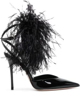 Gedebe Deva 100mm feather pumps Black