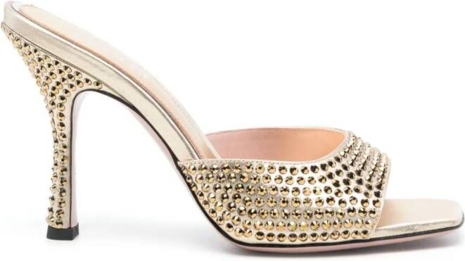 Gedebe Dita 95mm crystal-embellished sandals Gold