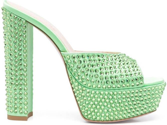 Gedebe Jerry crystal-embellished sandals Green
