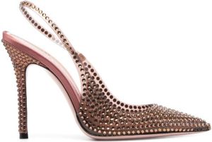 Gedebe Stella 105mm crystal-embellished pumps Brown