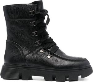 Geox 45mm Vilde lace-up leather boots Black