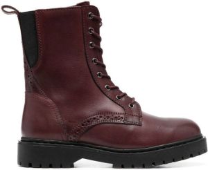 Geox Bleyze leather ankle boots Red