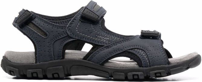 Geox embossed-logo sandals Blue